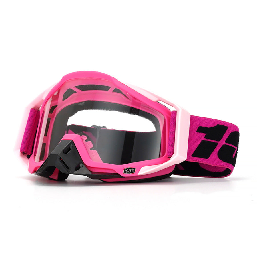 Sweet-and-cool pink downhill-style motorcycle goggles-H10