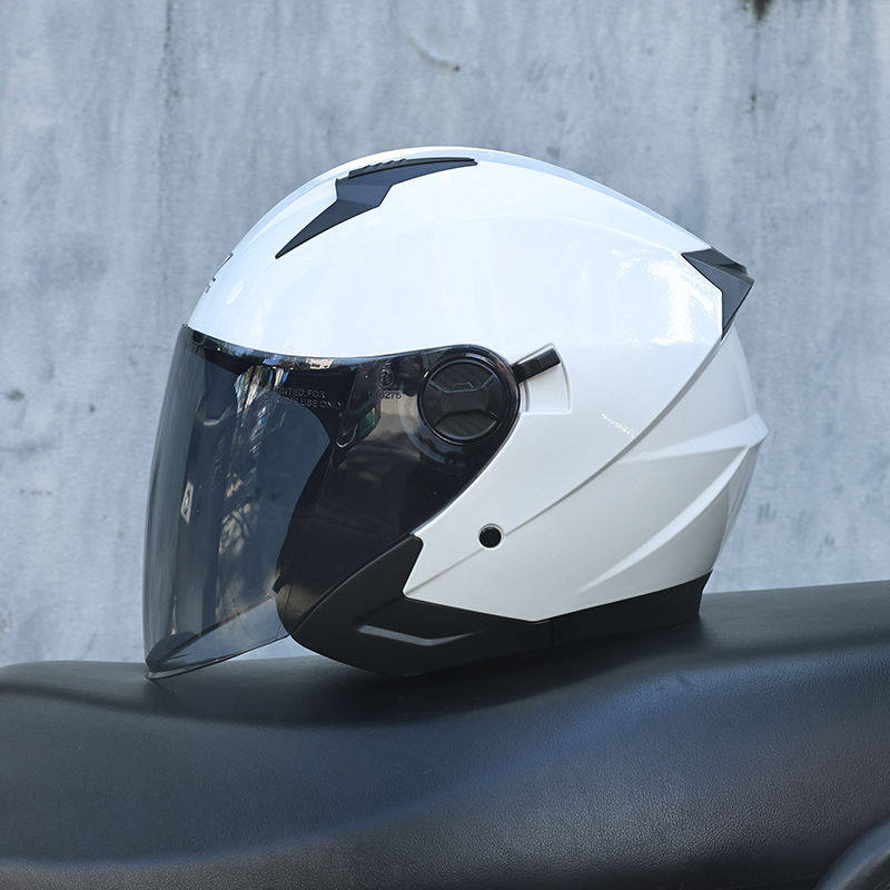 DOT certified dual-lens retro open-face motorcycle helmet-I55