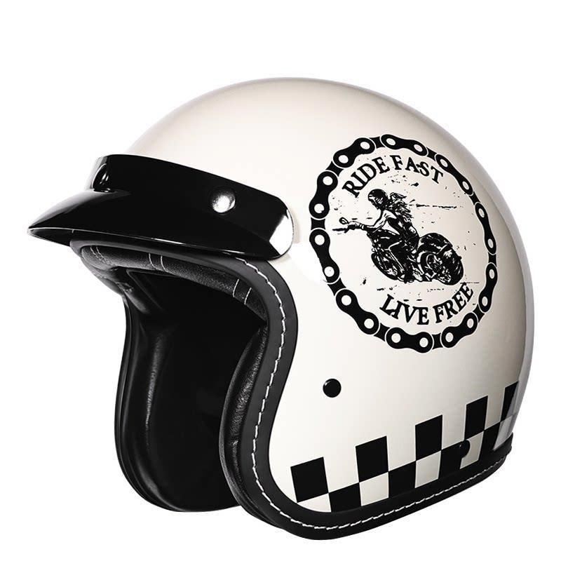 Open-face motorcycle helmet with sun visor-I21