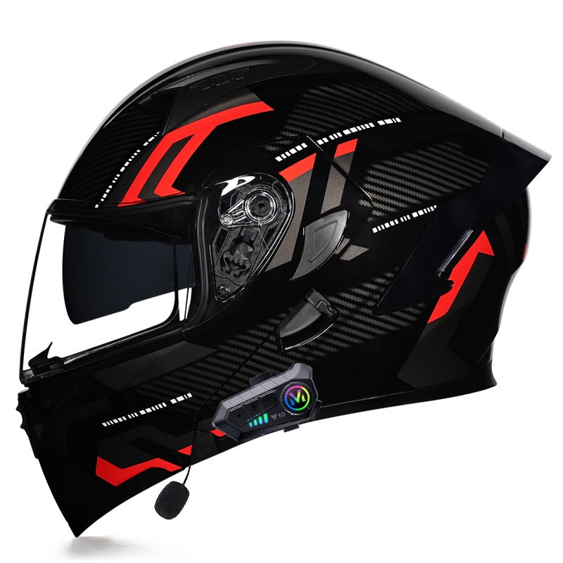 Motorcycle Helmet with Bluetooth and Transparent Visor-I162