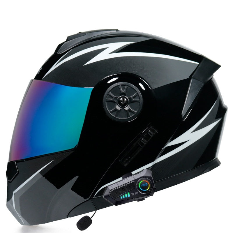 Dual-Visor Bluetooth Flip-Up Motorcycle Helmet - I232