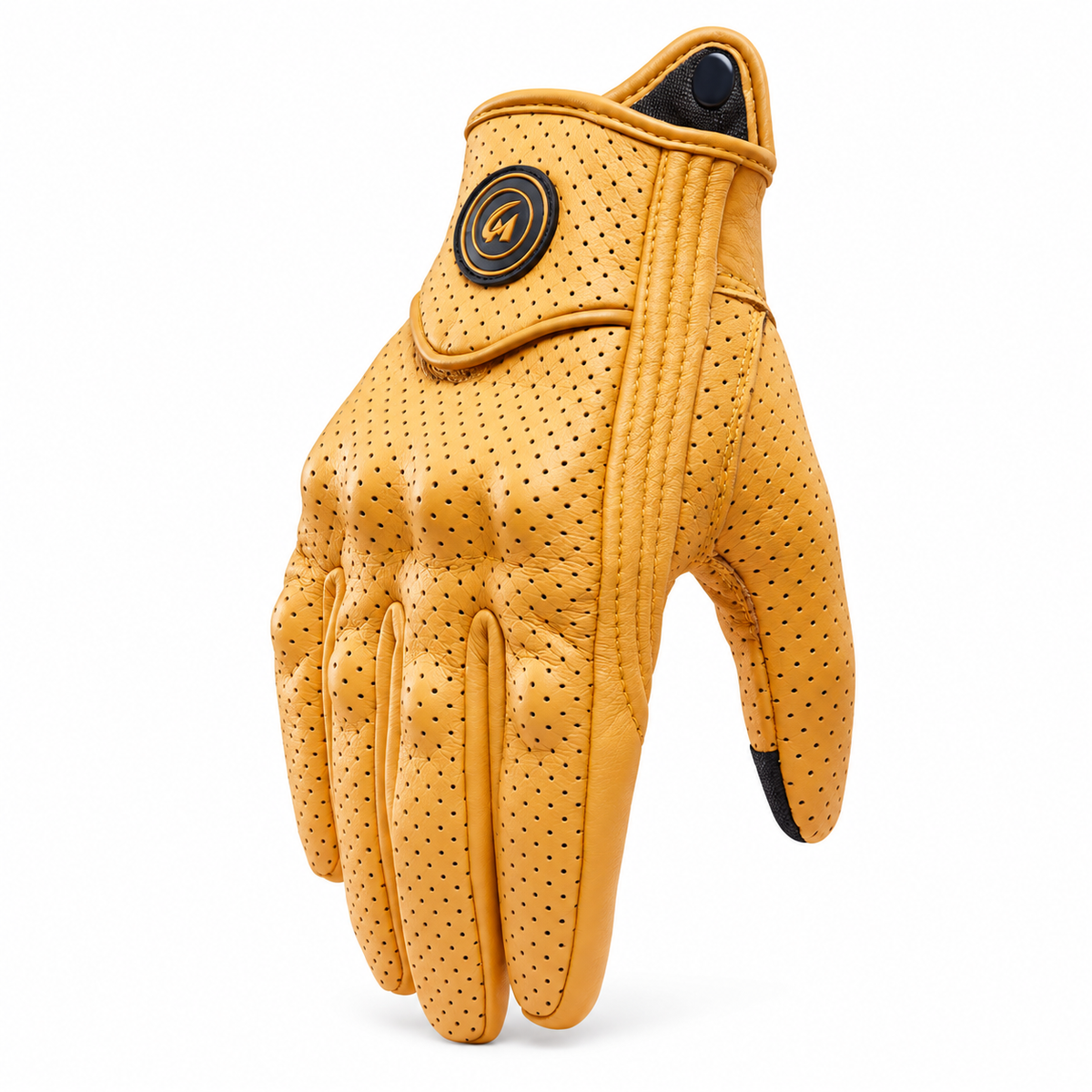 KTVMOTO Touchscreen Genuine Leather Motorcycle Riding Gloves - G105