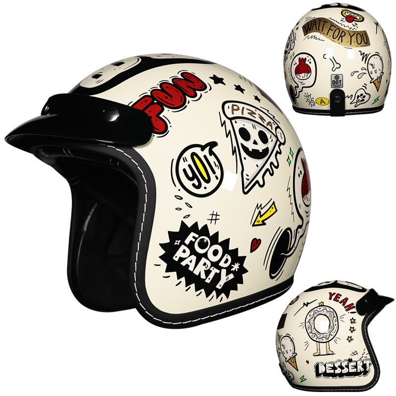 DOT Retro Motorcycle Riding Helmet-I21