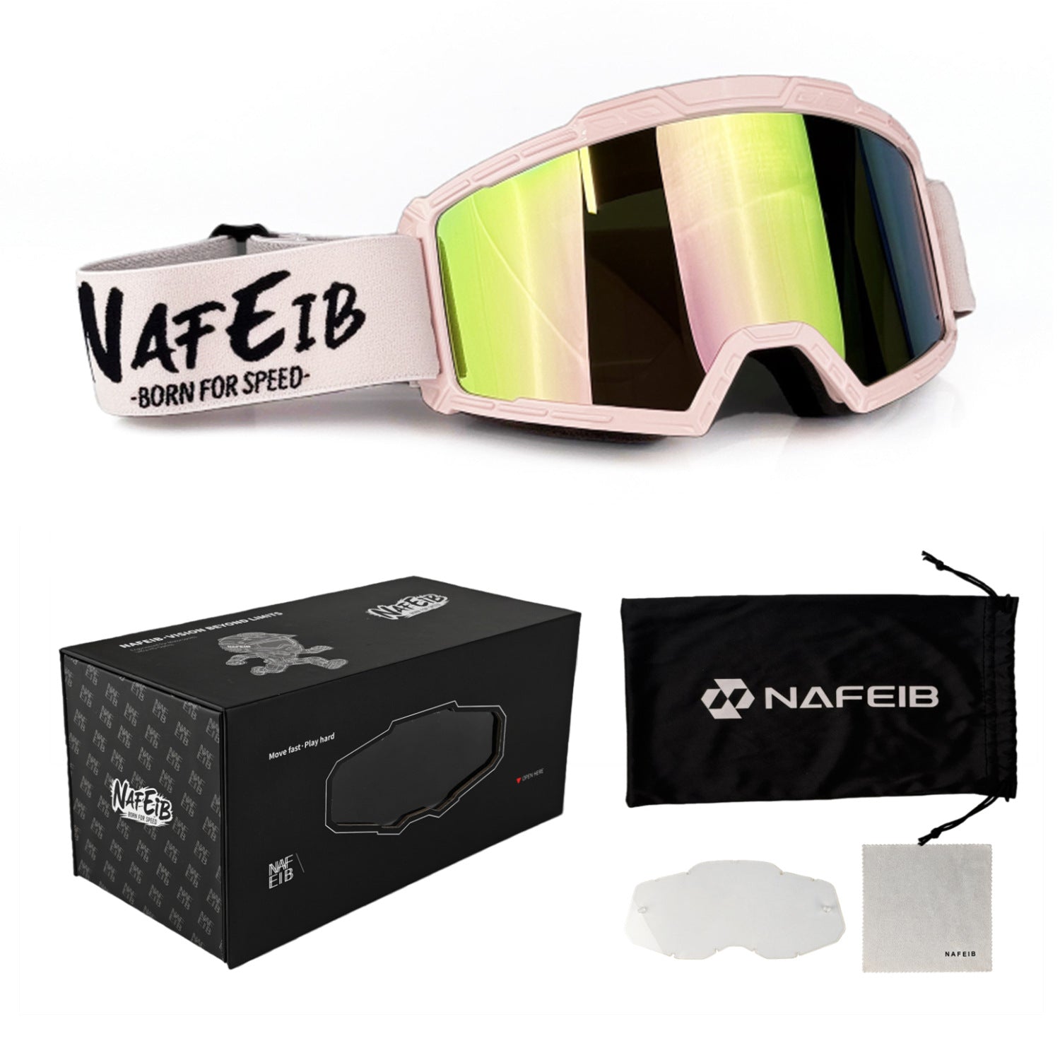 Motorcycle Off-Road Outdoor Protective Glasses Magnetic Case Set-H68