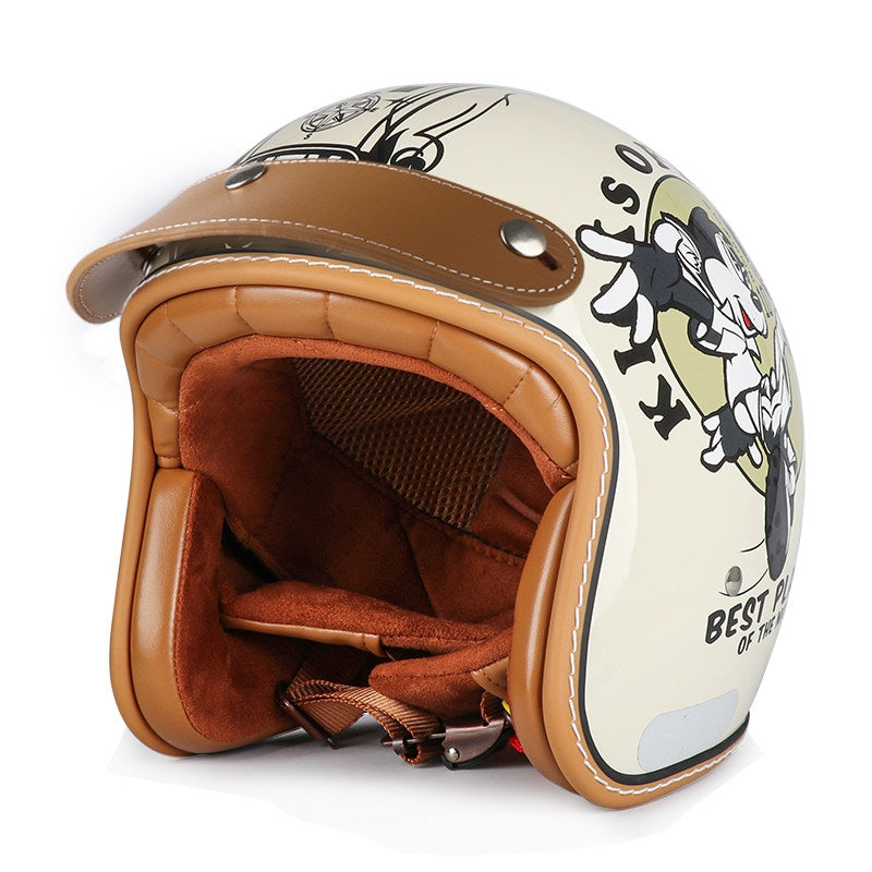 DOT Motorcycle Helmet 3/4 Half Helmet-I17
