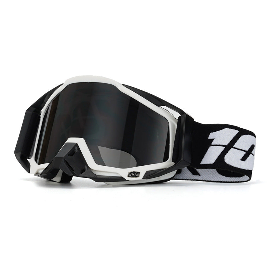 Black-White, and Grey Off-Road Motorcycle Goggles-H06
