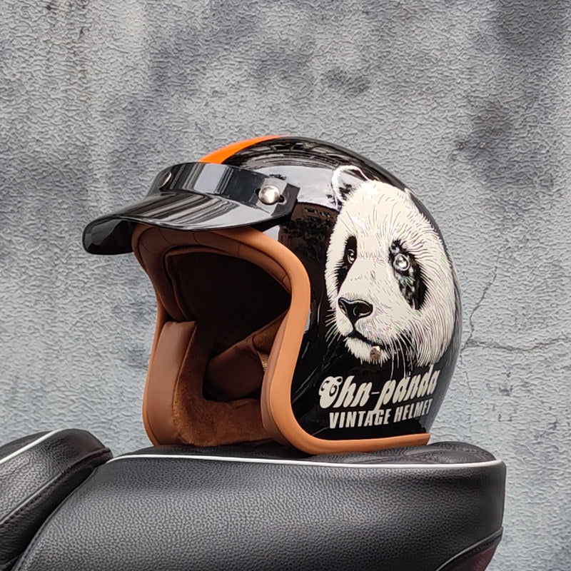 Retro motorcycle open helmet-I20