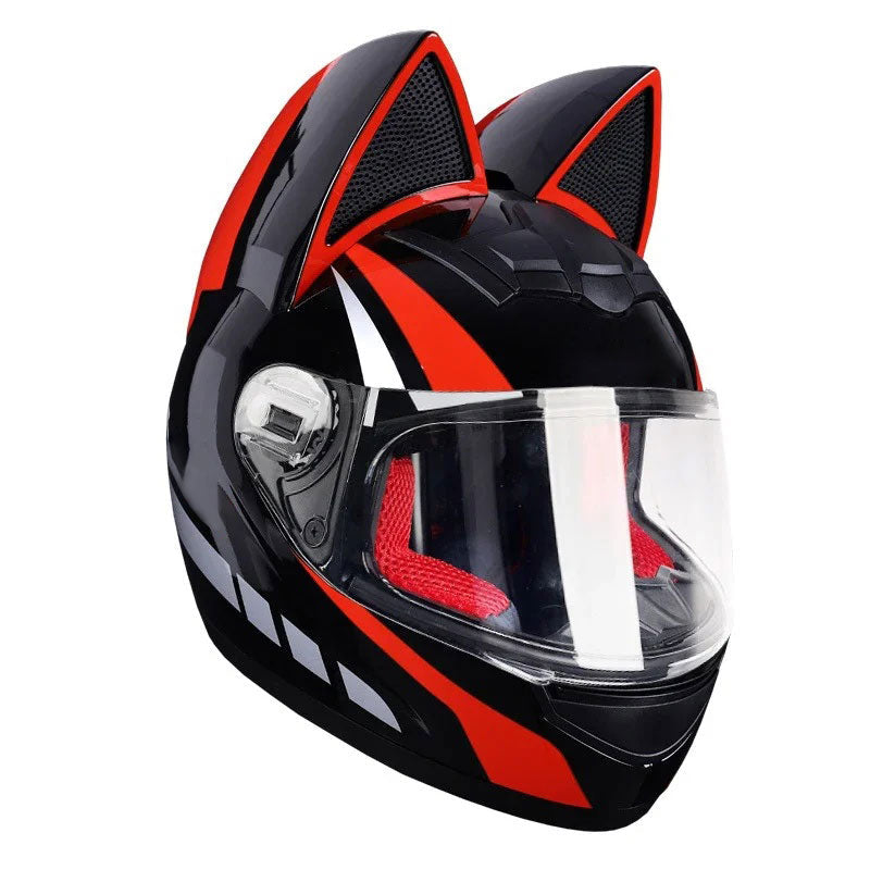 DOT certified cat ear full-face motorcycle helmet-I02