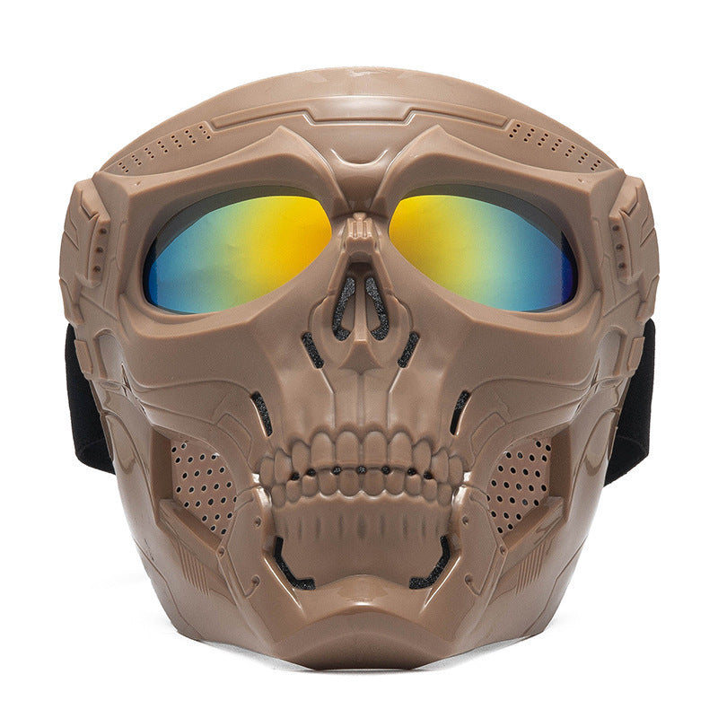 Skull-themed motorcycle riding mask for full face protection-H49