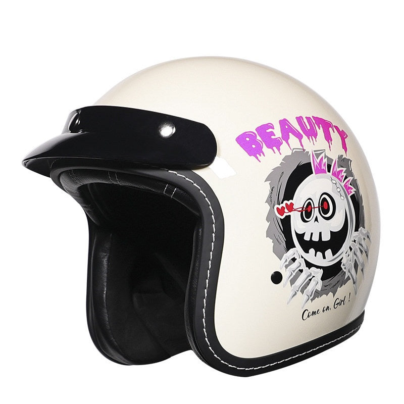 Open-face motorcycle helmet with sun visor-I21