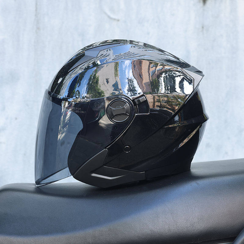 DOT certified dual-lens retro open-face motorcycle helmet-I55