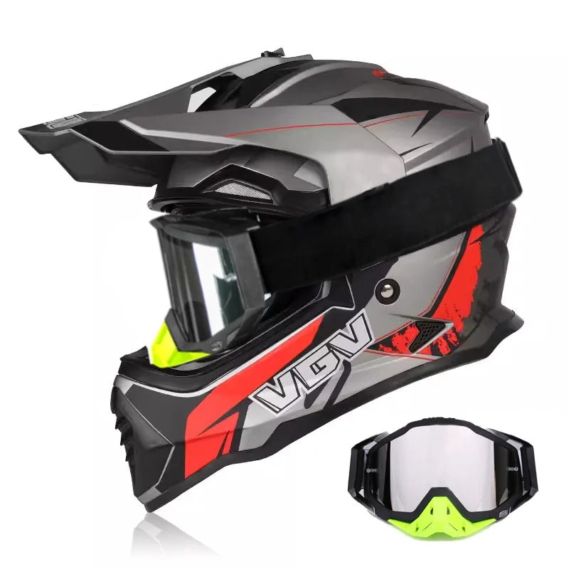 Dual-lens adventure motocross helmet-I63