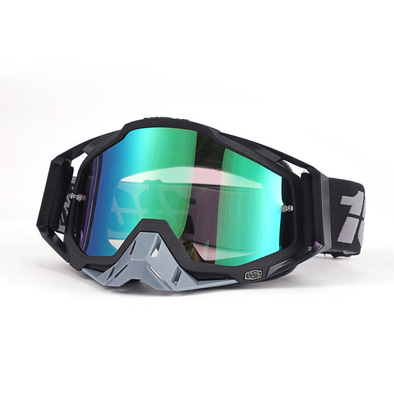 Black-White, and Grey Off-Road Motorcycle Goggles-H06