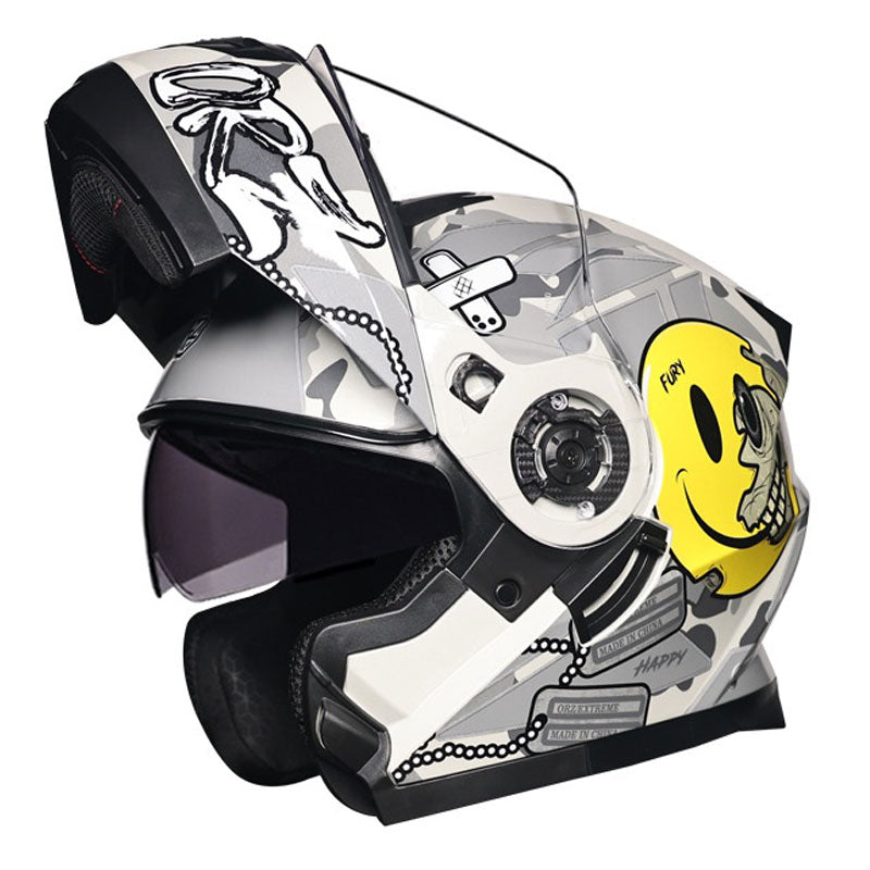 DOT-Certified Dual-Visor Modular Motorcycle Helmet-I215