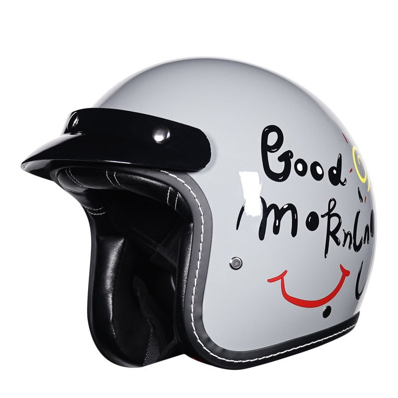 Open-face motorcycle helmet with sun visor-I21