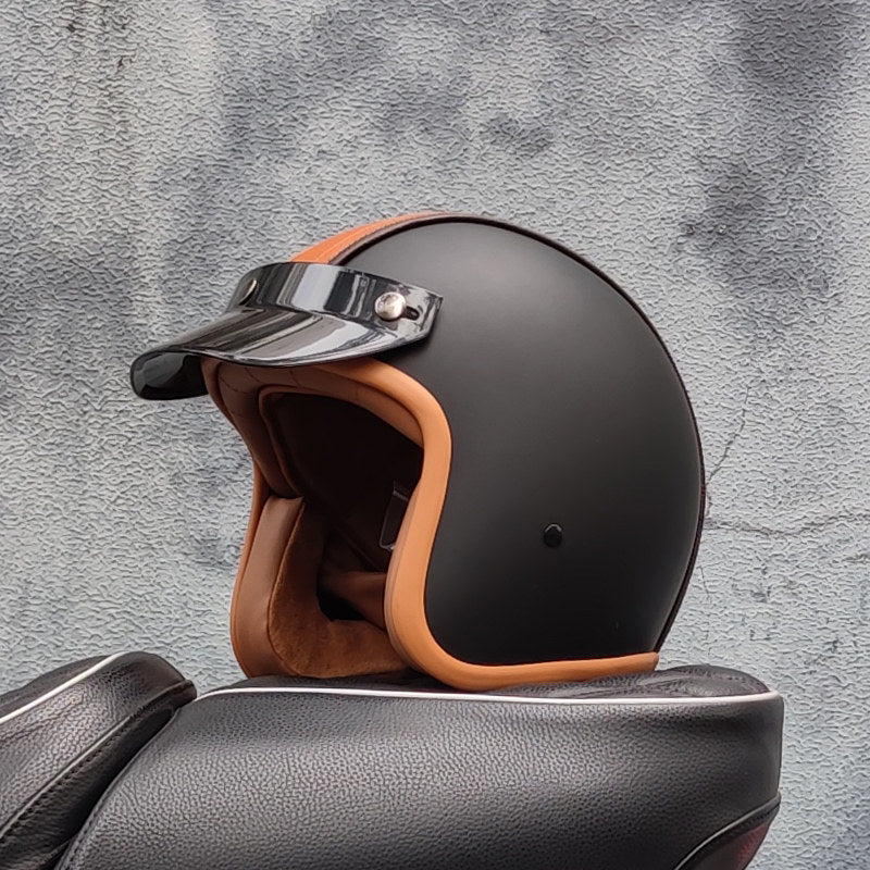 Retro motorcycle open helmet-I20