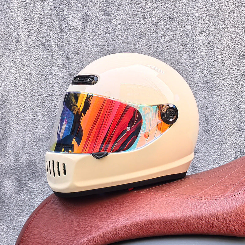 Retro full-face cruiser helmet-I237