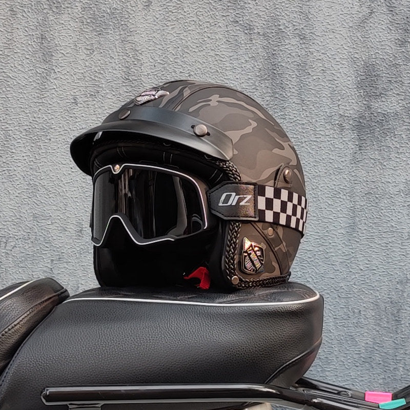 Retro lightweight open-face motorcycle helmet-I26