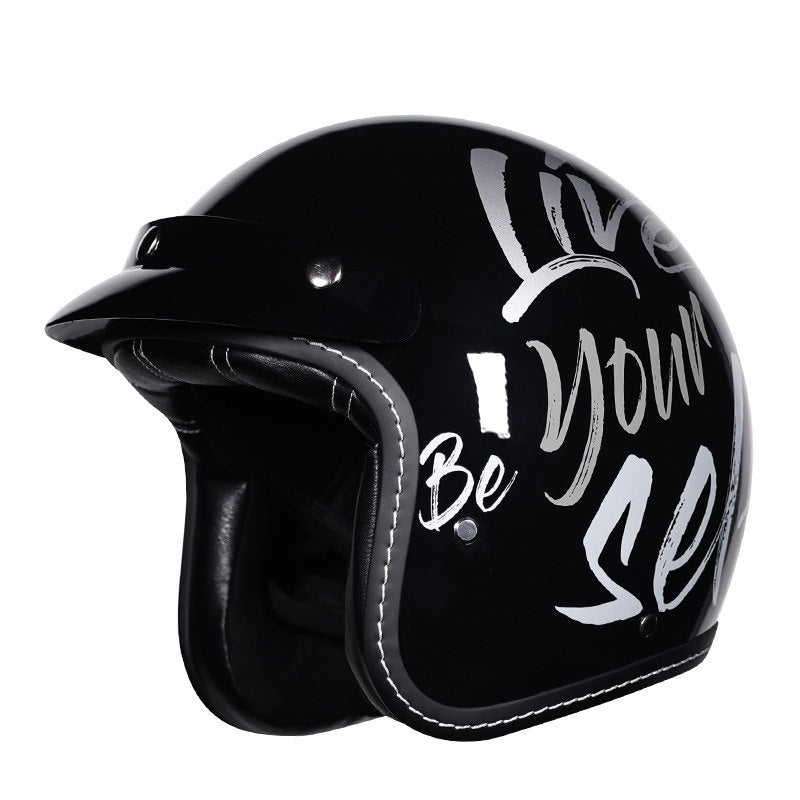 Open-face motorcycle helmet with sun visor-I21