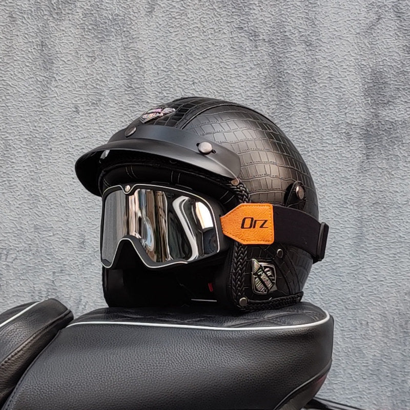 Retro lightweight open-face motorcycle helmet-I26