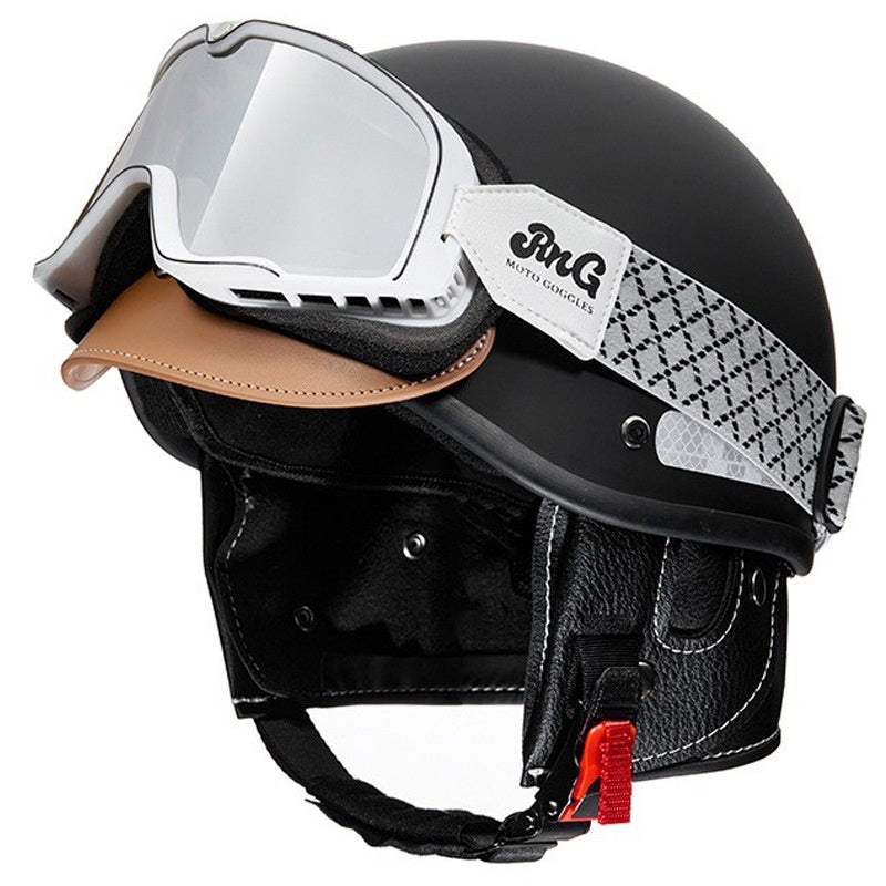 Retro cruiser half helmet with earmuffs- I16