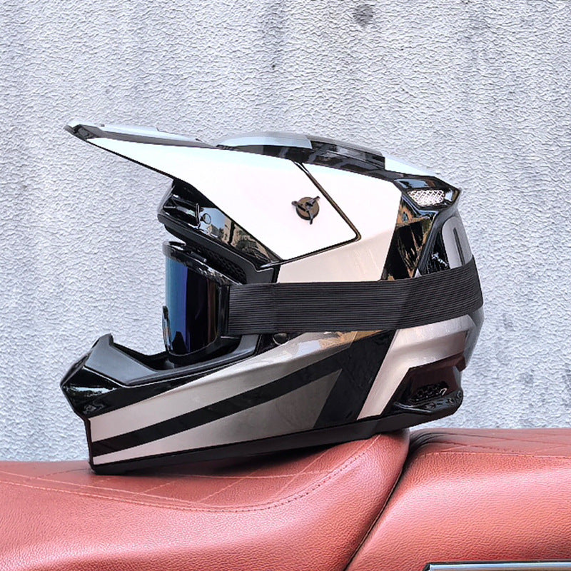 Racing Motocross Full-Face Helmet with Goggles-I171