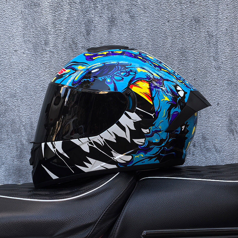 Cool Sport-Style Street Motorcycle Full-Face Helmet with Dual Visors-I160
