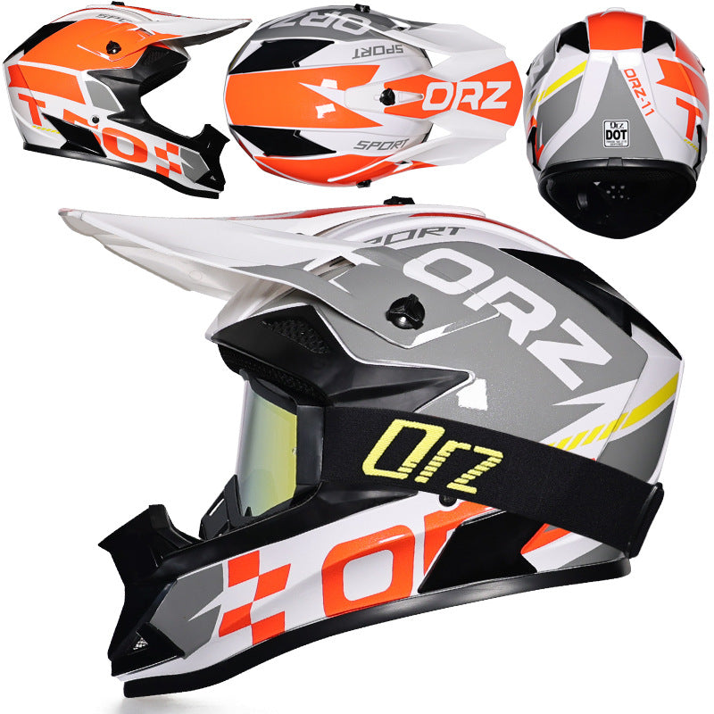 Off-road rally motorcycle racing helmet with goggles-I221