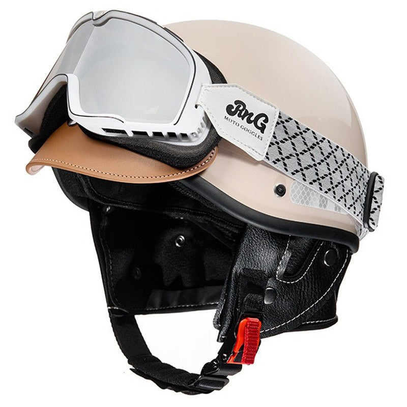 Retro cruiser half helmet with earmuffs- I16
