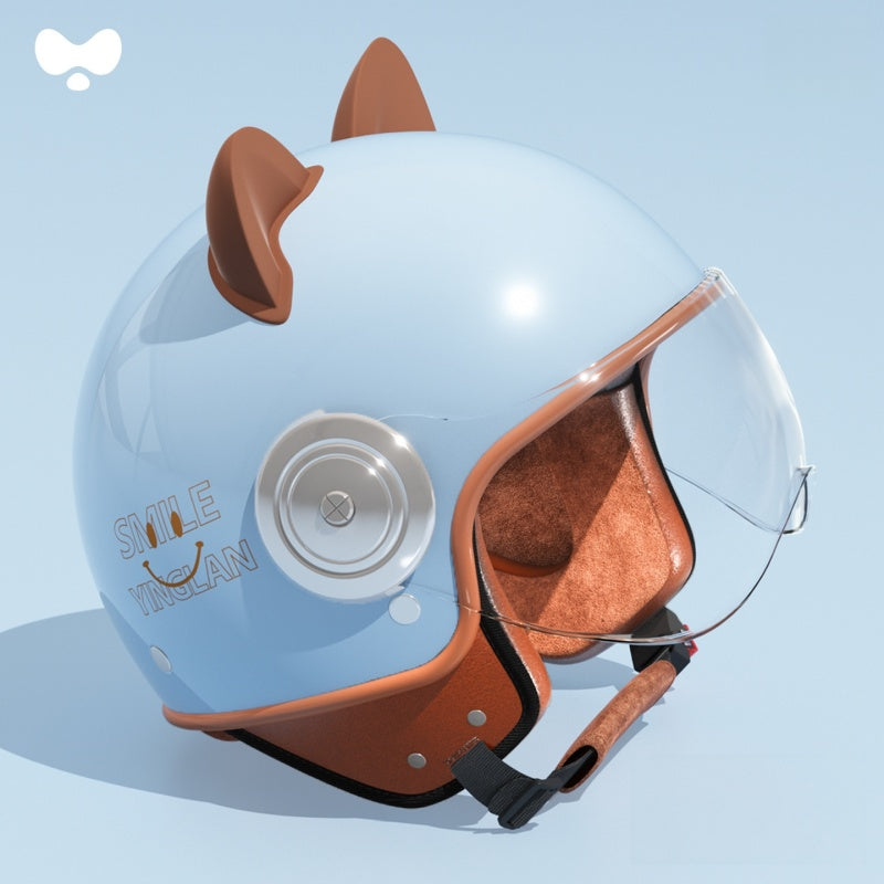 Cute cat ear three-quarter helmet for kids-I80