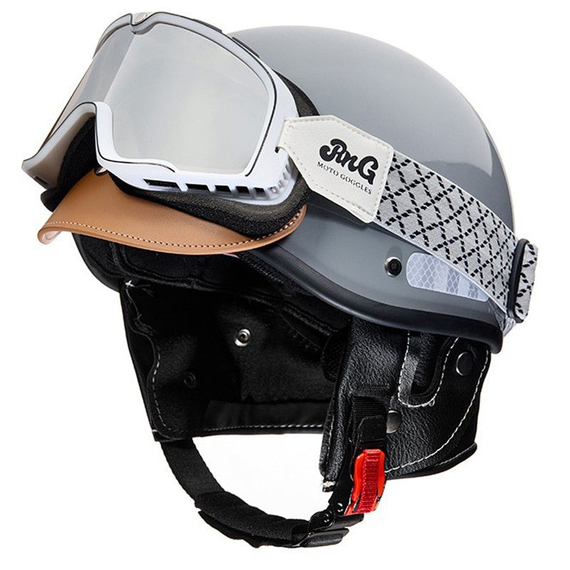 Retro cruiser half helmet with earmuffs- I16