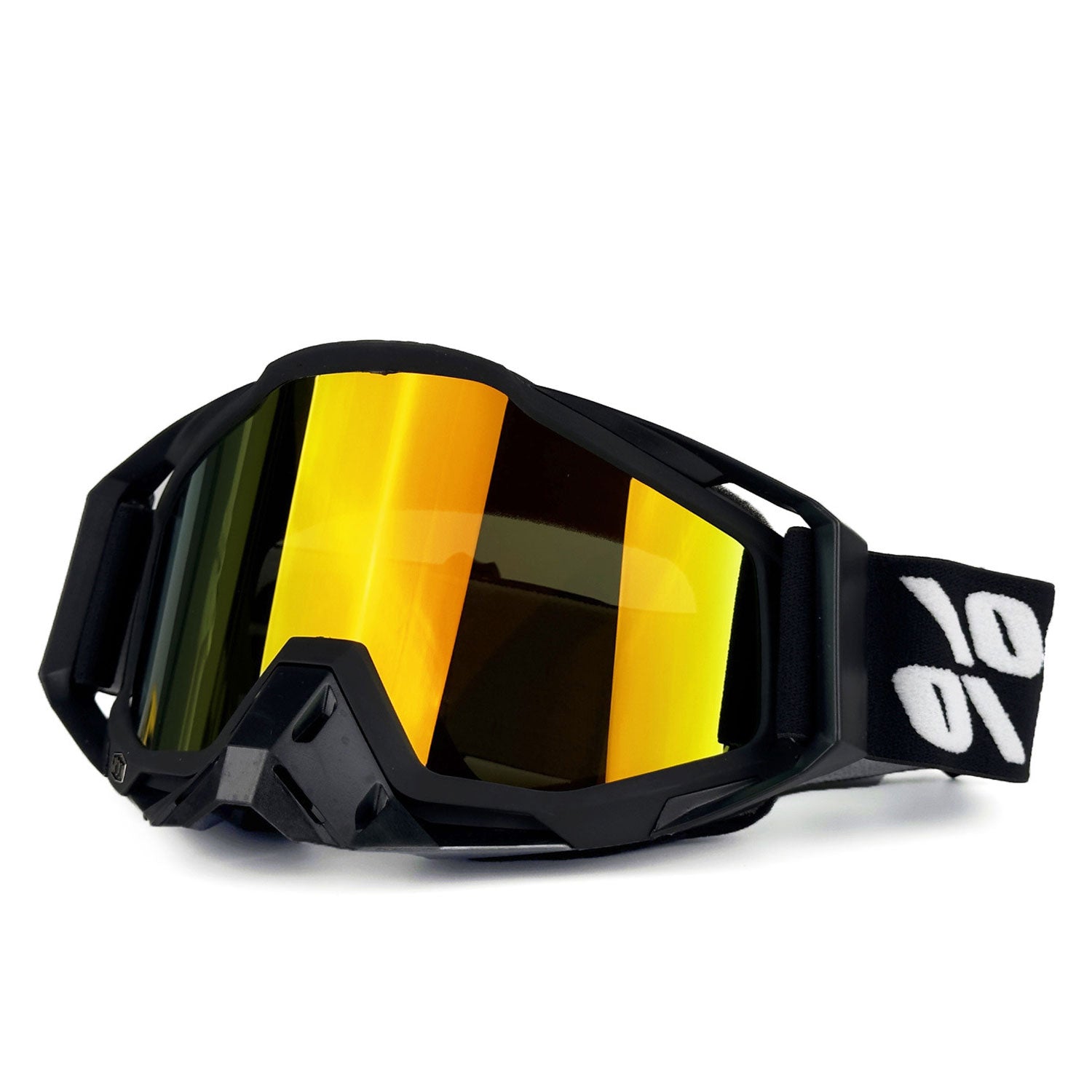 Classic Black and White Motorcycle Riding Goggles-H05