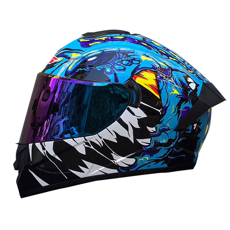 Cool Sport-Style Street Motorcycle Full-Face Helmet with Dual Visors-I160