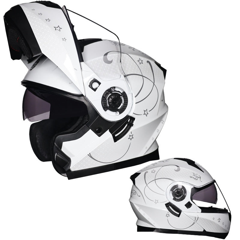 DOT-Certified Dual-Visor Modular Racing Motorcycle Helmet-I214