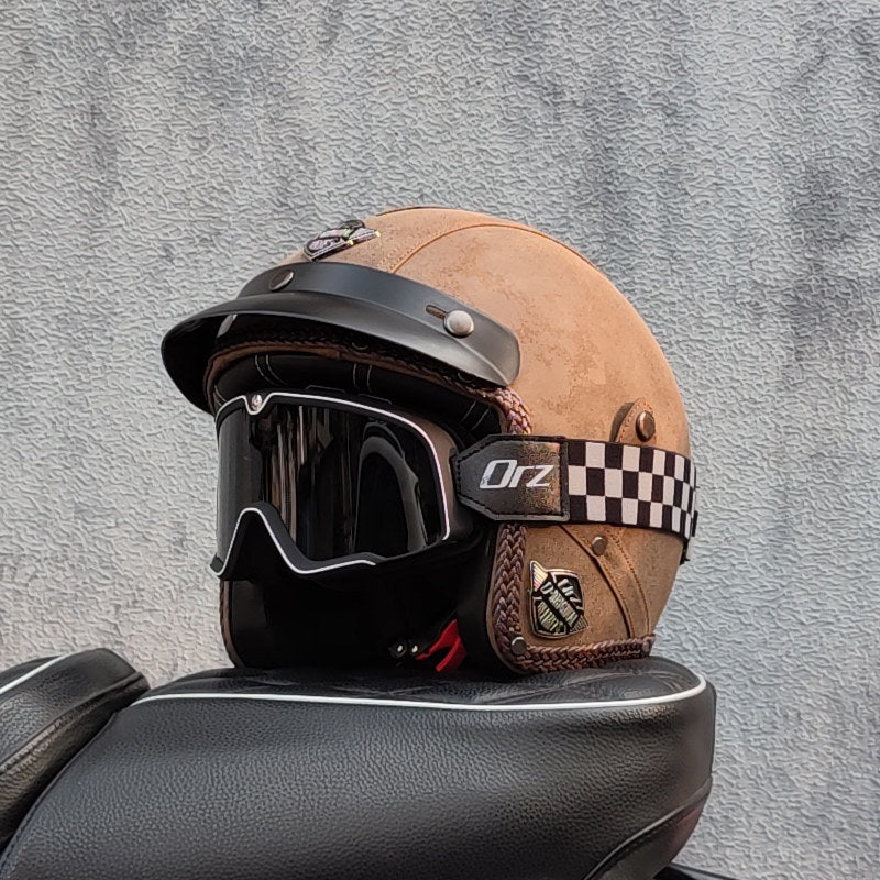 Retro lightweight open-face motorcycle helmet-I26