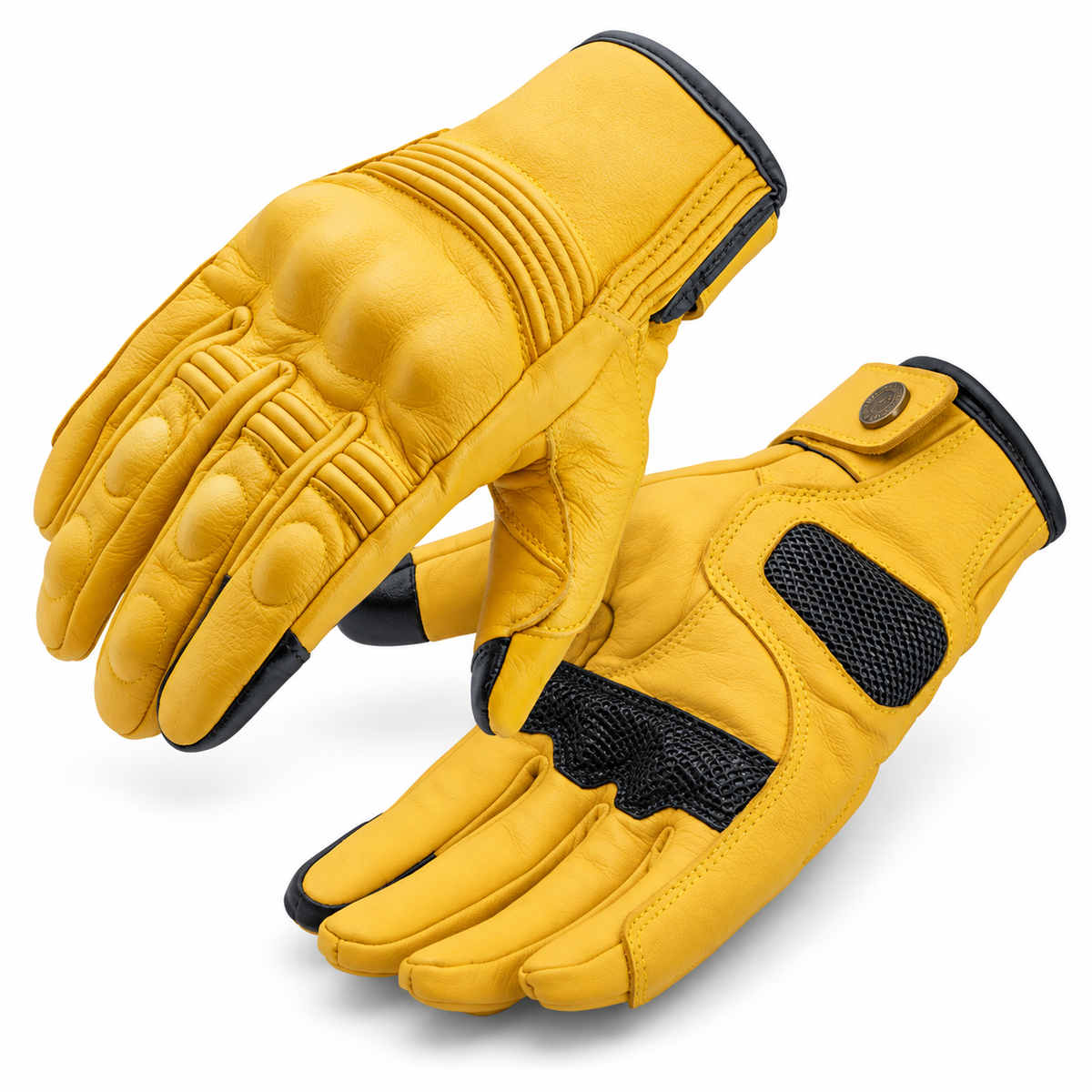 KTVMOTO Vintage Sheepskin Motorcycle Riding Gloves-G103
