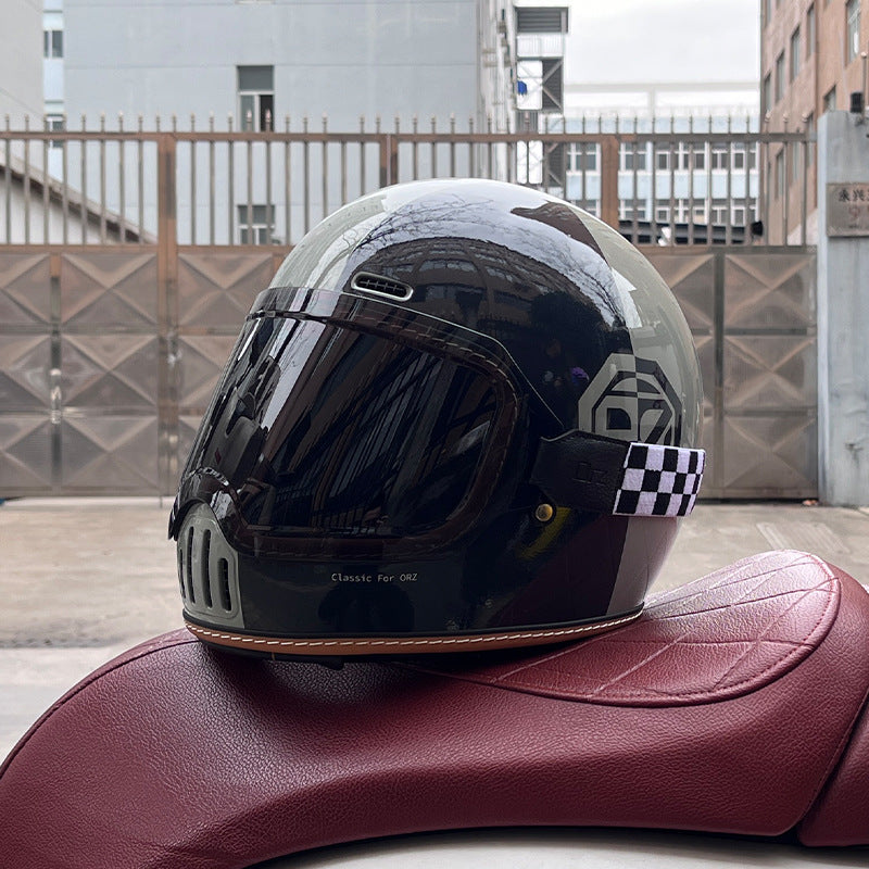 Retro cruiser motorcycle helmet-I217