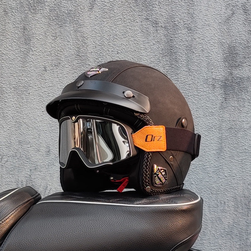 Retro lightweight open-face motorcycle helmet-I26
