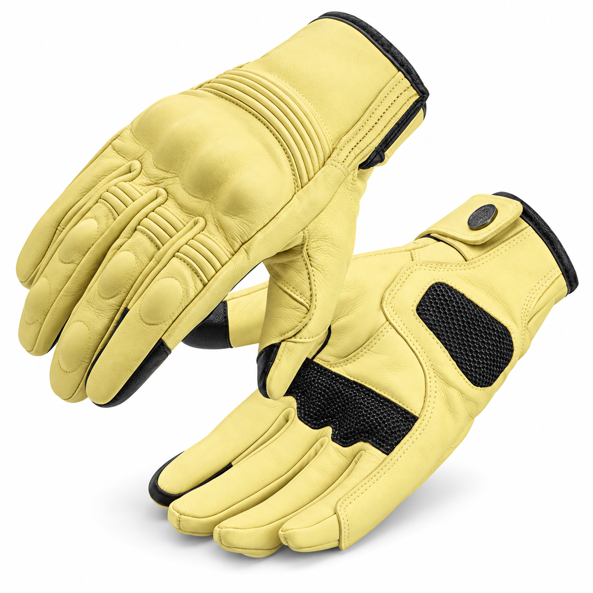 KTVMOTO Vintage Sheepskin Motorcycle Riding Gloves-G103