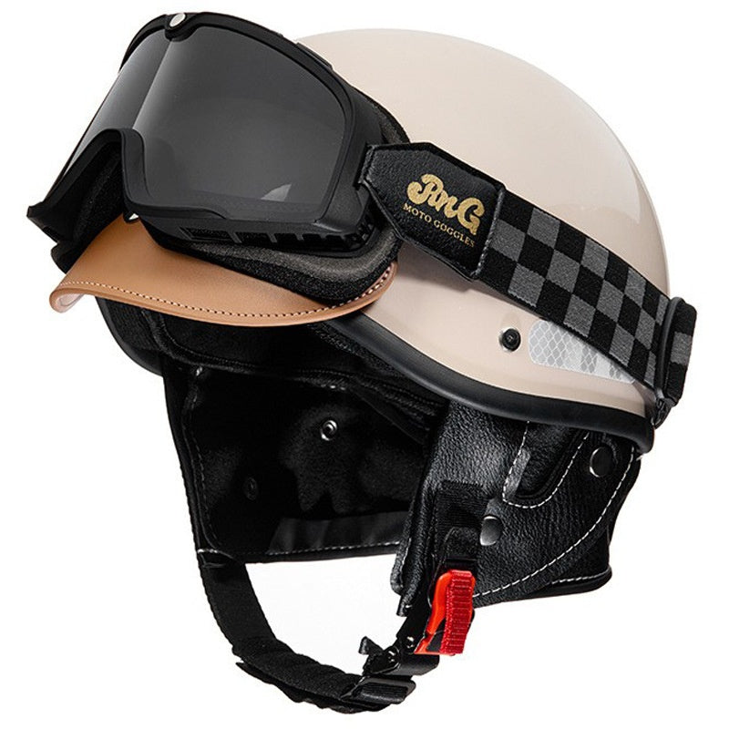 Retro cruiser half helmet with earmuffs- I16