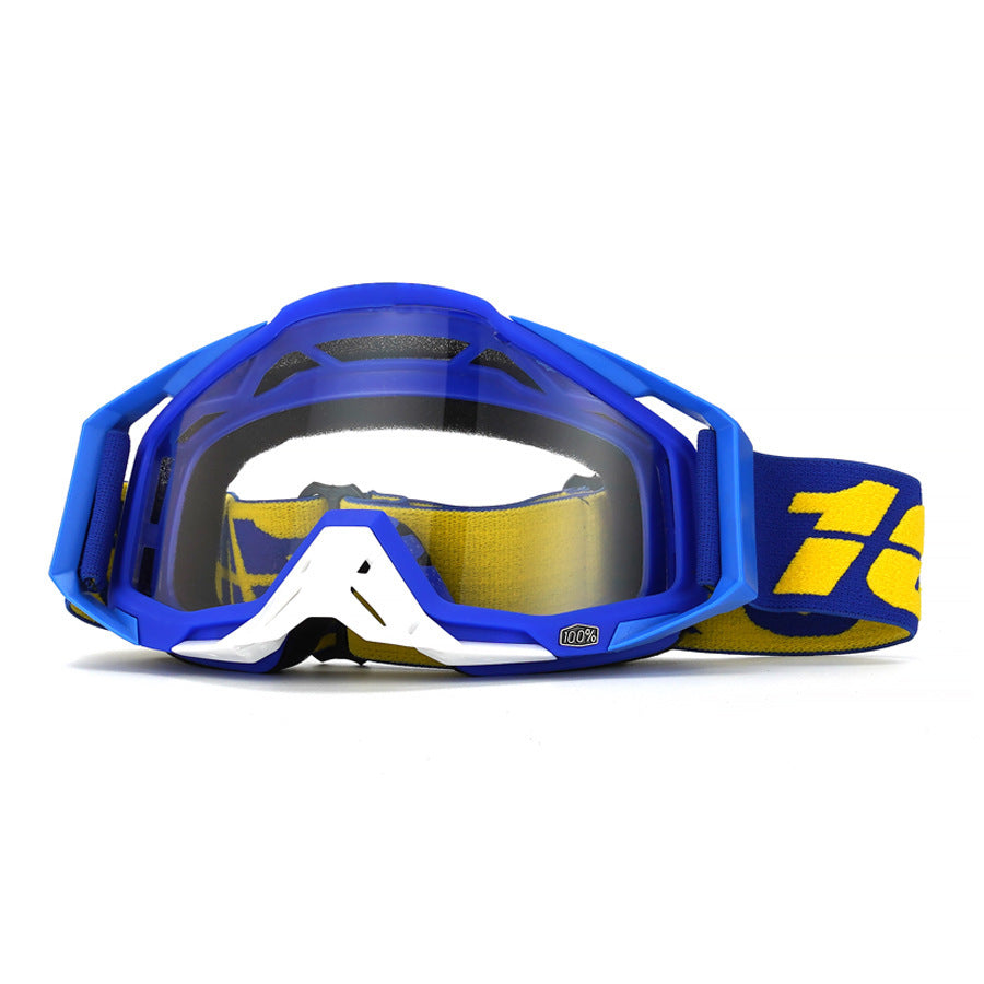 Impact-resistant blue motocross goggles-H09