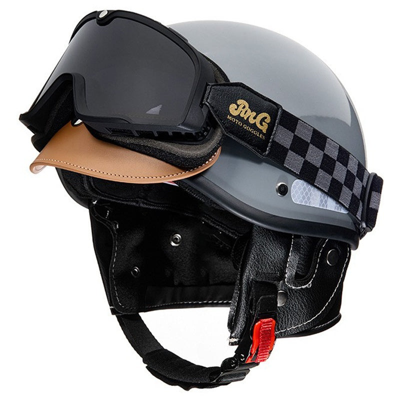 Retro cruiser half helmet with earmuffs- I16