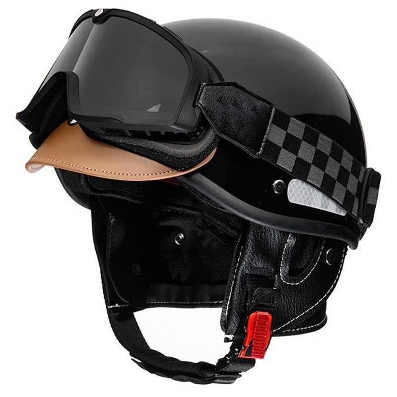 Retro cruiser half helmet with earmuffs- I16