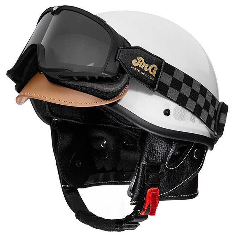Retro cruiser half helmet with earmuffs- I16