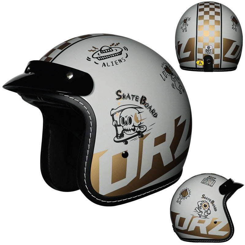 Open-face motorcycle helmet with sun visor-I21