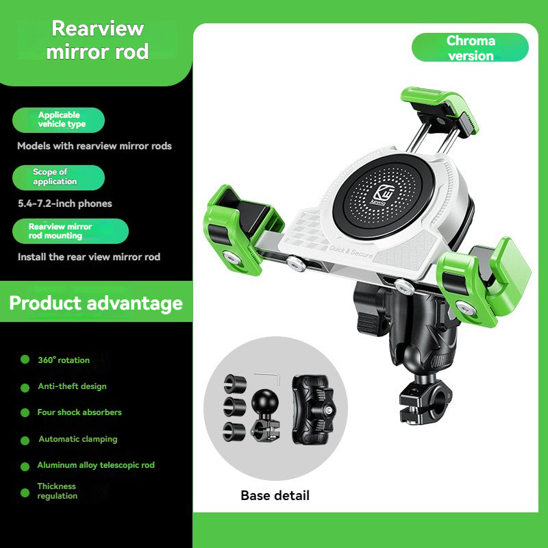 No-blocking camera shock-absorbing anti-theft motorcycle phone holder-M45