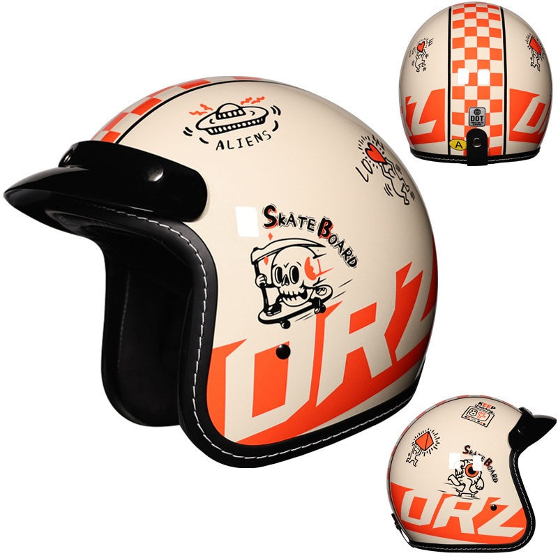 Open-face motorcycle helmet with sun visor-I21