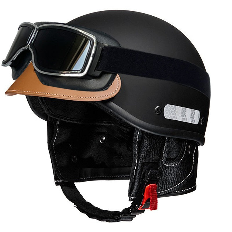 Retro cruiser half helmet with earmuffs- I16