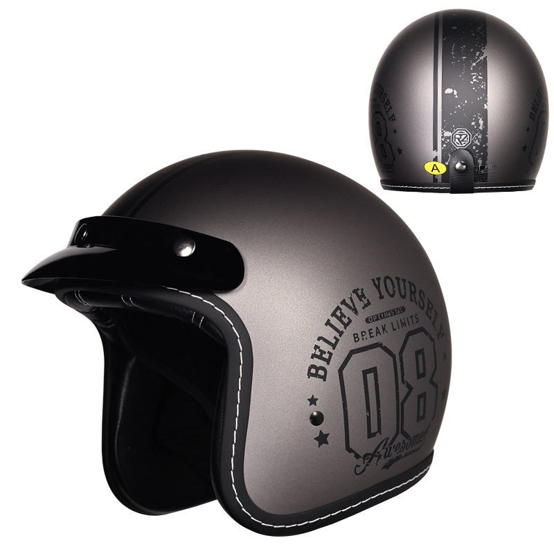 Open-face motorcycle helmet with sun visor-I21