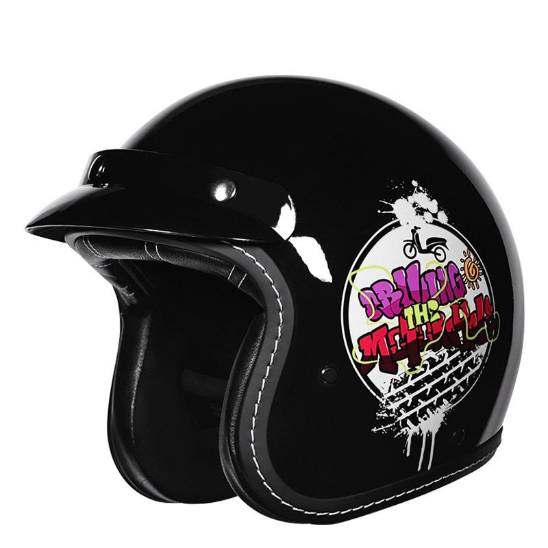 Open-face motorcycle helmet with sun visor-I21